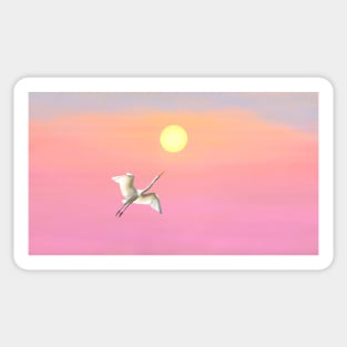 Great White Egret Catching The Sun Sticker